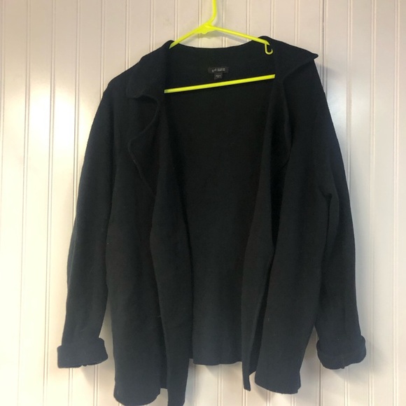 J Jill Wearever Collection Open Front Cardigan Black XL Long Sleeve Textured - Picture 1 of 4